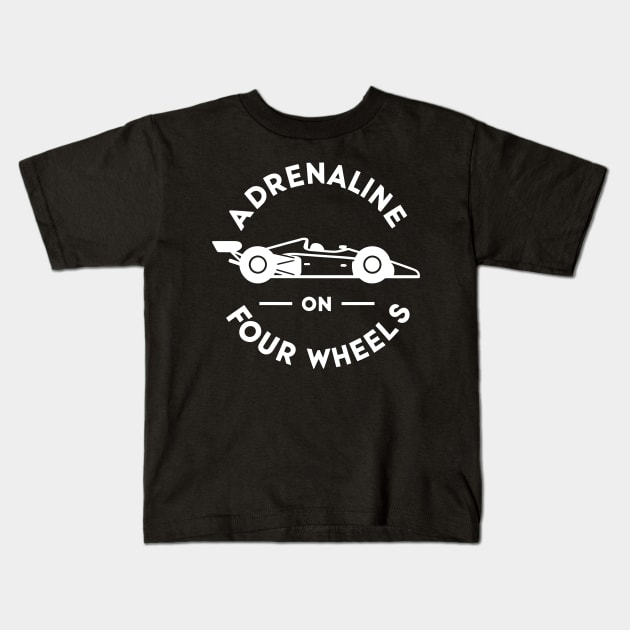 Adrenaline on Four Wheels Kids T-Shirt by Francois Ringuette